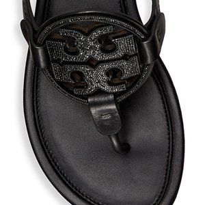 Tory Burch Miller Embellished Logo Sandal NWT
